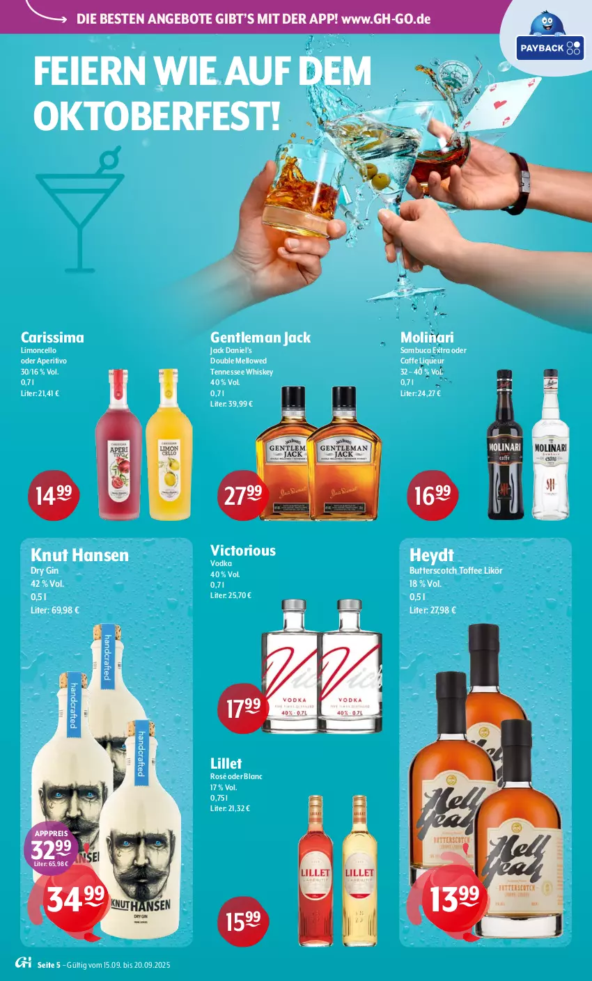 Aktueller Prospekt Getraenke Hoffmann - Prospekte - von 15.09 bis 20.09.2025 - strona 5 - produkty: angebot, angebote, butter, caffe, dry gin, eier, eis, gin, jack daniel, Jack Daniel’s, likör, lillet, limo, liqueur, Molinari, reis, sambuca, scotch, sim, tennessee whiskey, Ti, vodka, whiskey