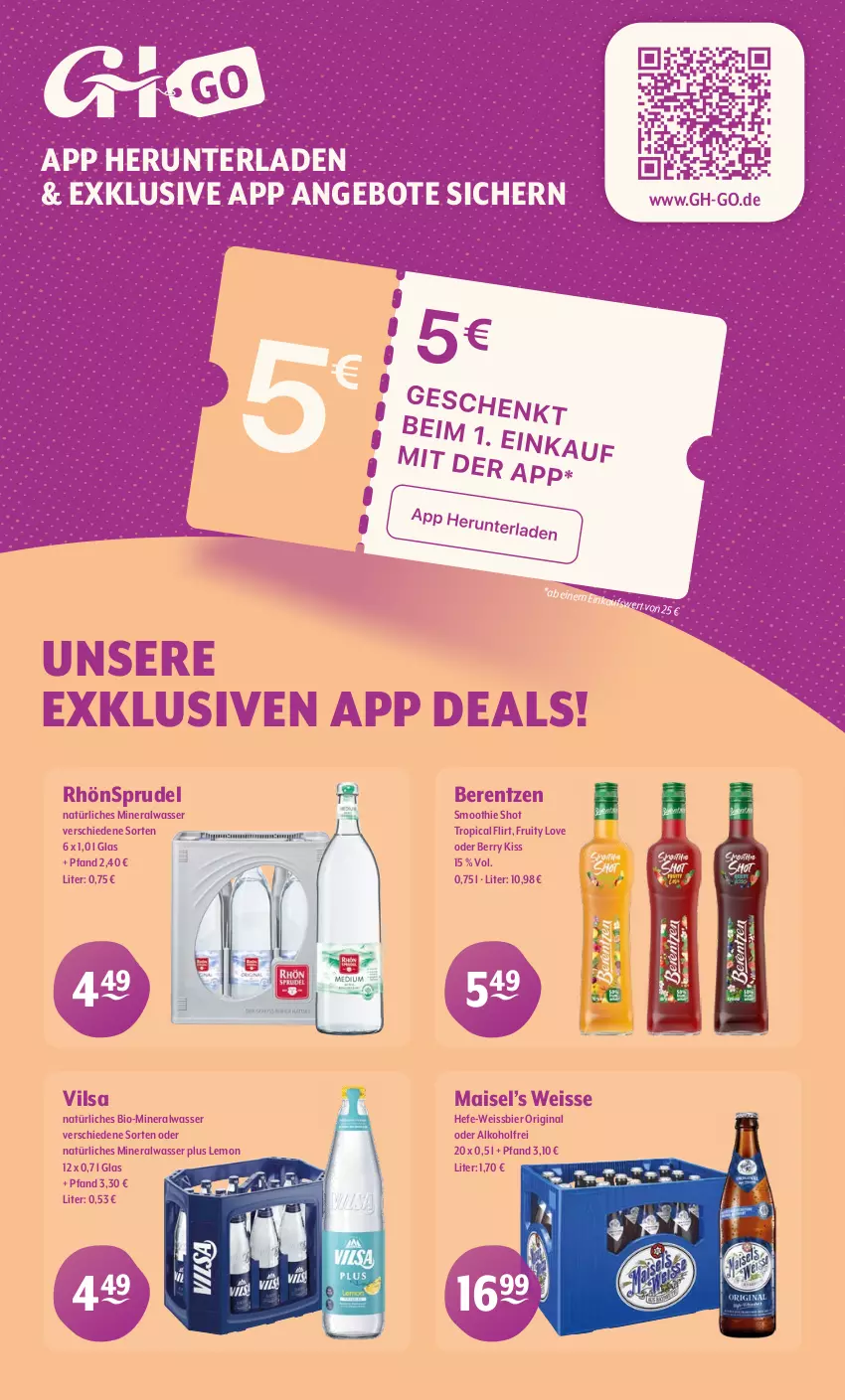 Aktueller Prospekt Getraenke Hoffmann - Prospekte - von 15.09 bis 20.09.2025 - strona 9 - produkty: alkohol, Alwa, angebot, angebote, berentzen, bier, bio, eis, gin, Hefe, mais, mineralwasser, natürliches mineralwasser, RhönSprudel, smoothie, Sprudel, vilsa, wasser, weissbier