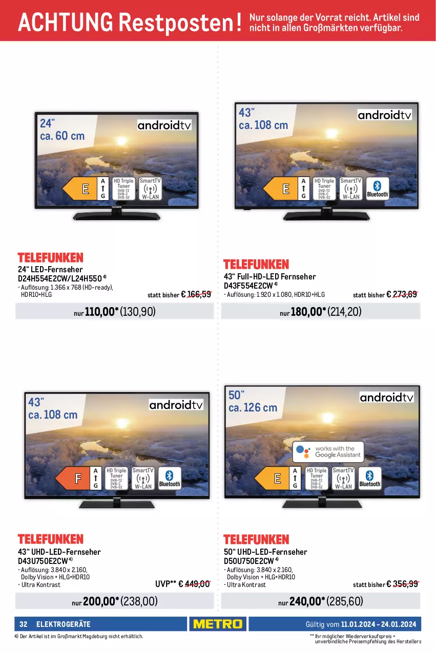 Aktueller Prospekt Metro - Food - NonFood - von 11.01 bis 24.01.2024 - strona 32 - produkty: Bodenplatte, edelstahl, eis, Elektro, elektrogeräte, elle, fenster, fernseher, Garten, gasgrill, grill, grillfläche, grillrost, Holz, Kamin, Kaminholz, Kocher, latte, Leuchte, LG, Metro, regal, Reinigung, reis, teller, thermometer, Ti, uhd