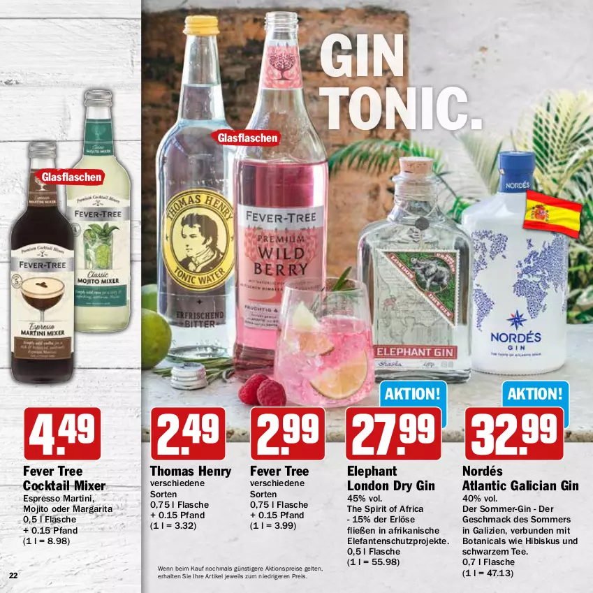 Aktueller Prospekt Hit - Wochenprospekt - von 11.08 bis 30.08.2025 - strona 22 - produkty: aktionspreis, cocktail, dry gin, eis, Elefant, espresso, flasche, gin, glasflasche, london dry, london dry gin, mac, martini, Mixer, mojito, reis, tee, thomas henry, Ti, tonic