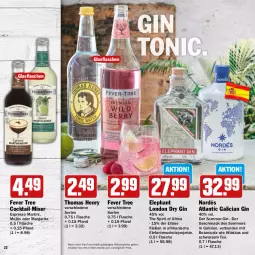 Gazetka promocyjna Hit - Wochenprospekt - Gazetka - ważna od 30.08 do 30.08.2025 - strona 22 - produkty: aktionspreis, cocktail, dry gin, eis, Elefant, espresso, flasche, gin, glasflasche, london dry, london dry gin, mac, martini, Mixer, mojito, reis, tee, thomas henry, Ti, tonic