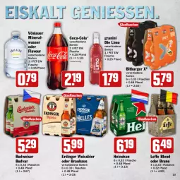 Gazetka promocyjna Hit - Wochenprospekt - Gazetka - ważna od 30.08 do 30.08.2025 - strona 23 - produkty: auer, bier, bitburger, budweiser, burger, coca-cola, cola, eis, erdinger, flasche, glasflasche, granini, granini die limo, heineken, limo, Ti, vöslauer, wasser, weissbier