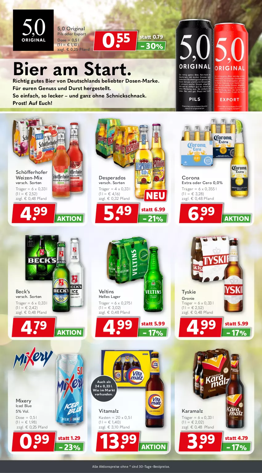 Aktueller Prospekt Getraenkeland - von 25.05 bis 05.06.2026 - strona 4 - produkty: aktionspreis, bestpreis, bestpreise, bier, corona, desperados, eis, elle, gin, karamalz, malz, Mixer, mixery, nuss, pils, rama, reis, schöfferhofer, Ti, tyskie, veltins, vita, vitamalz