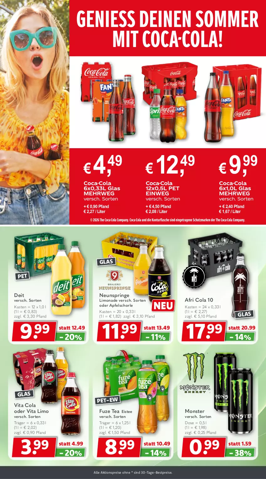 Aktueller Prospekt Getraenkeland - von 25.05 bis 05.06.2026 - strona 5 - produkty: Afri Cola, aktionspreis, apfel, Apfelschorle, bestpreis, bestpreise, cola, deit, eis, eistee, fuze tea, limo, limonade, monster, reis, ring, schorle, tee, Ti, vita, Vita C
