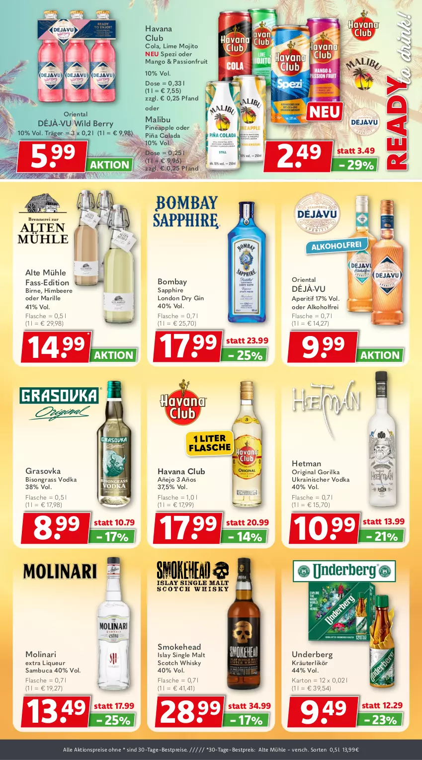 Aktueller Prospekt Getraenkeland - von 25.05 bis 05.06.2026 - strona 7 - produkty: aktionspreis, alkohol, aperitif, Apple, beere, bestpreis, bestpreise, cola, drink, dry gin, eis, flasche, gin, Havana Club, himbeer, himbeere, islay single malt, kräuter, kräuterlikör, likör, liqueur, london dry, london dry gin, Malibu, mango, mojito, Molinari, reis, sambuca, sapphire, scotch, scotch whisky, single malt, Spezi, Ti, underberg, vodka, whisky, Wild, wild berry