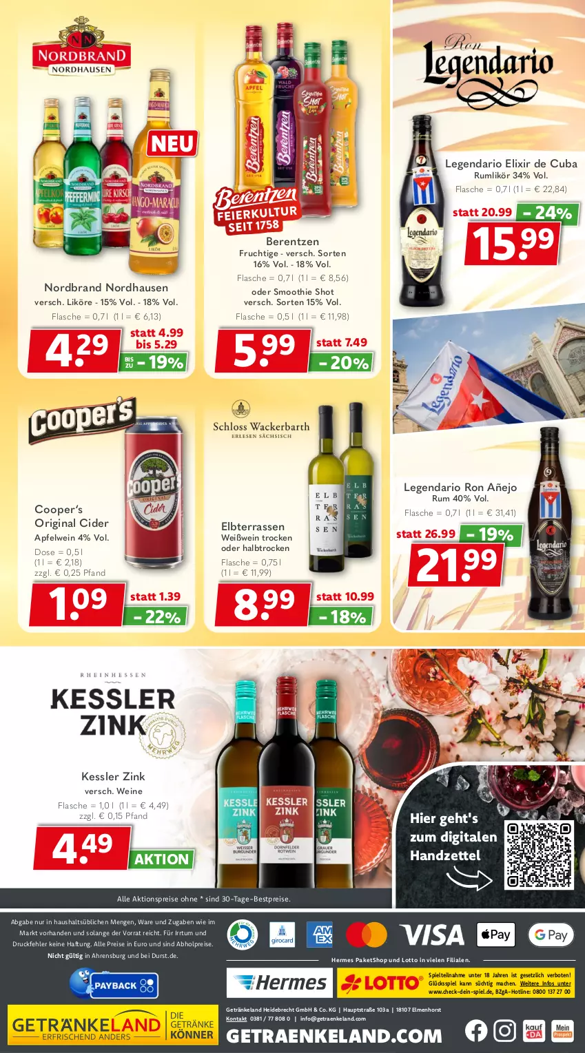 Aktueller Prospekt Getraenkeland - von 25.05 bis 05.06.2026 - strona 8 - produkty: abholpreise, aktionspreis, apfel, apfelwein, berentzen, bestpreis, bestpreise, cider, eis, Elan, flasche, frucht, getränk, getränke, gin, likör, mac, nordbrand, reis, rum, smoothie, Ti, wein, weine, Weißwein
