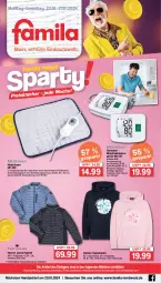 Gazetka promocyjna Famila - Prospekte - Gazetka - ważna od 27.01 do 27.01.2024 - strona 1 - produkty: auto, Bau, baumwolle, Blutdruckmessgerät, eis, elle, ente, Heizkissen, HP, Jacke, jever, kissen, kracher, LG, reis, rel, Schal, shirt, Sweatshirt, teller, Ti, tisch, überhitzungsschutz, uhr, Weste, Wild, wolle