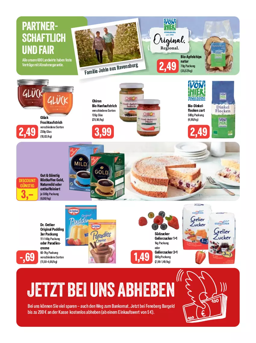 Aktueller Prospekt Feneberg - Prospekte - von 29.06 bis 01.07.2023 - strona 8 - produkty: apfel, aufstrich, Bank, bio, chips, creme, discount, Dr. Oetker, frucht, fruchtaufstrich, gelierzucker, gin, kaffee, natur, pudding, röstkaffee, südzucker, Ti, zucker