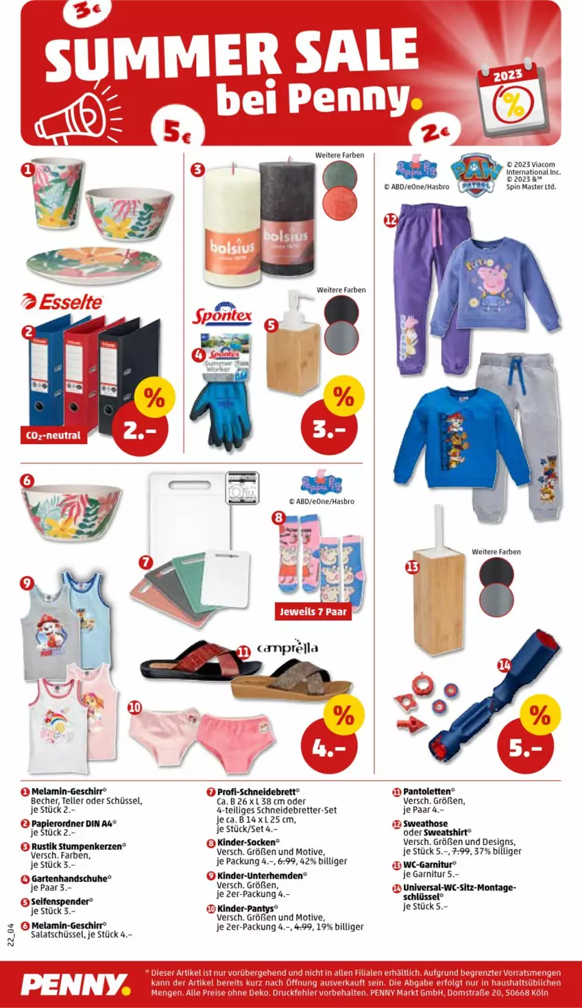 Aktueller Prospekt Penny - Prospekte - von 17.07 bis 22.07.2023 - strona 26 - produkty: Becher, elle, garnitur, Garten, geschirr, handschuhe, Hasbro, hemd, hemden, hose, Kinder, Kinder-Unterhemd, pantolette, pantoletten, panty, rel, salat, schneidebrett, schuhe, schüssel, Seife, seifenspender, shirt, socken, Sweathose, Sweatshirt, teller, Ti, Unterhemd, unterhemden, wc-garnitur, wc-sitz