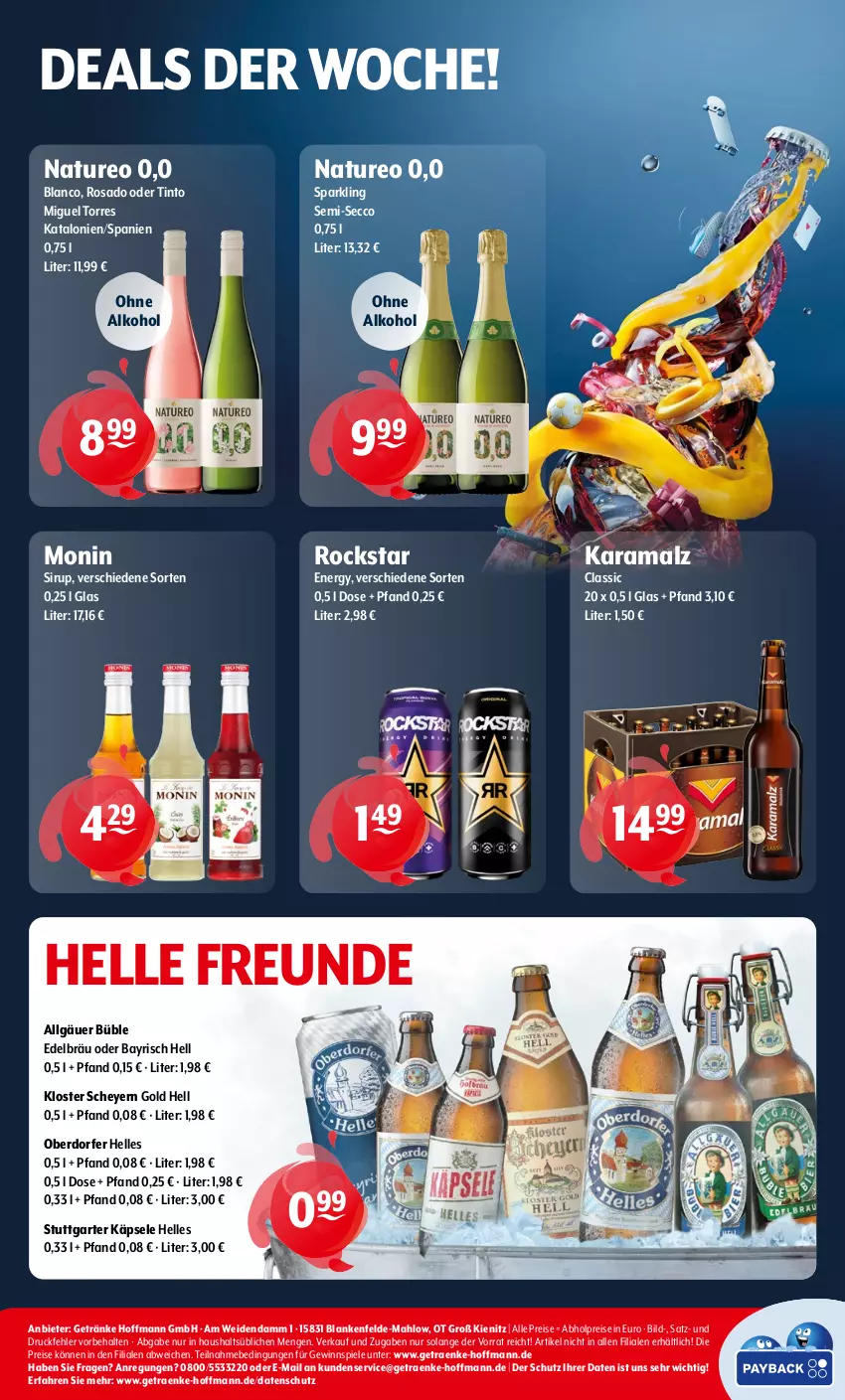 Aktueller Prospekt Getraenke Hoffmann - Prospekte - von 19.08 bis 24.08.2024 - strona 8 - produkty: abholpreise, alkohol, ecco, eis, elle, getränk, getränke, gewinnspiel, karamalz, LG, malz, monin, natur, ohne alkohol, rama, reis, Rockstar, sirup, Spiele, Ti