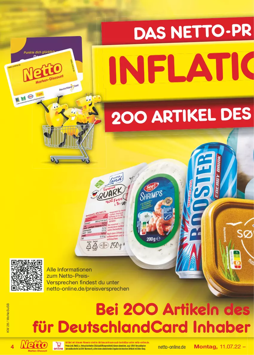 Aktueller Prospekt Netto Marken-Discount - Filial-Angebote - von 11.07 bis 16.07.2022 - strona 4 - produkty: deutschlandcard, eis, ndk, reis, Ti, usb, versandkostenfrei