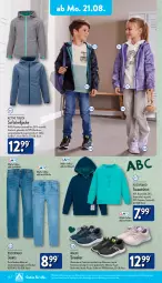 Gazetka promocyjna Aldi Nord - Von Montag - Gazetka - ważna od 26.08 do 26.08.2023 - strona 10 - produkty: active touch, aldi, Bau, baumwolle, decksohle, eis, ente, gin, Hylo, Jacke, jeans, pocopiano, Ria, shirt, sneaker, Sweatshirt, Ti, tisch, walkx, wasser, wolle, ZTE