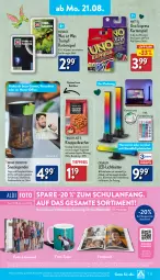 Gazetka promocyjna Aldi Nord - Von Montag - Gazetka - ważna od 26.08 do 26.08.2023 - strona 15 - produkty: aldi, angebot, angebote, batterie, batterien, beutel, buch, eis, ente, erdnüsse, fernbedienung, Fotobuch, gin, Kartenspiel, kracher, led-licht, linsen, Mantel, Mattel, ndk, office, paprika, reis, Ria, ring, rum, schoko, Schokolinsen, snack, snacks, Spiele, studentenfutter, tasse, Ti, tiefpreis, tisch, ZTE