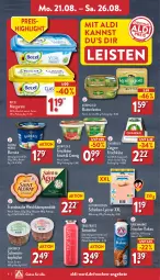 Gazetka promocyjna Aldi Nord - Von Montag - Gazetka - ważna od 26.08 do 26.08.2023 - strona 6 - produkty: aldi, angebot, angebote, bärenmarke, becel, Becher, Burrata, butter, chavroux, cin, eis, flasche, frischkäse, frucht, früchte, früchten, fruchtsaft, kakao, Käse, kerrygold, lyoner, margarine, milch, reis, saft, schinken, schwein, smoothie, Spezi, Ti, true fruits, weichkäse, wein, Yo