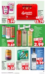 Gazetka promocyjna Kaufland - Prospekt - Gazetka - ważna od 21.06 do 21.06.2023 - strona 39 - produkty: alkohol, angebot, angebote, Bad, Berger, bier, bree, budweiser, cola, drink, Effect, eis, elle, energy drink, fisch, frucht, Geflügel, gewürz, gin, kräuter, Lagerbier, limo, limonade, mac, orange, orangen, Paula, paulaner, Pinot, pinot noir, qualitätswein, riesling, roséwein, sagrotan, salat, salate, Spezi, teller, Three Sixty, Ti, underberg, vodka, wein, Weißwein