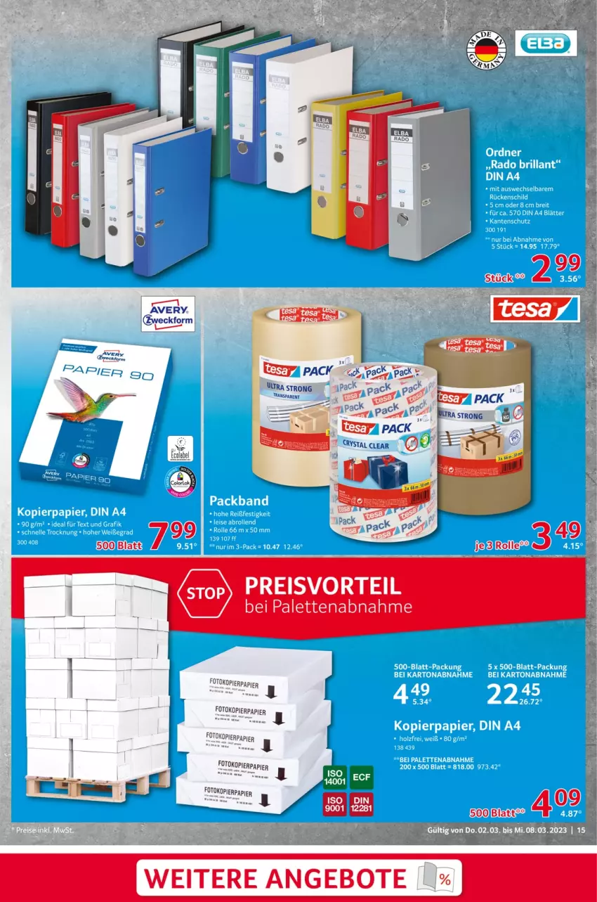 Aktueller Prospekt Selgros - Nonfood - von 02.03 bis 08.03.2023 - strona 15 - produkty: angebot, angebote, eis, kopierpapier, Palette, papier, preisvorteil, reis