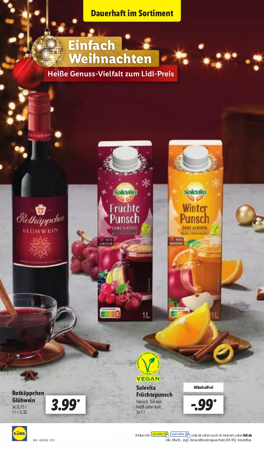 Aktueller Prospekt Lidl - Aktionsprospekt - von 14.11 bis 19.11.2022 - strona 10 - produkty: alkohol, auer, eis, früchte, Glühwein, ndk, nuss, reis, rotkäppchen, Schal, Schale, Ti, vita, weihnachten, wein