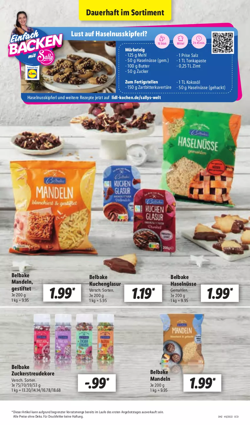 Aktueller Prospekt Lidl - Aktionsprospekt - von 14.11 bis 19.11.2022 - strona 13 - produkty: angebot, auer, butter, eis, elle, haselnuss, kokos, kokosöl, kuchen, mandel, mandeln, mehl, nuss, reis, rezept, rezepte, salz, stifte, Ti, ZTE, zucker