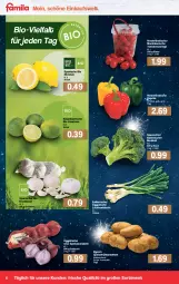 Gazetka promocyjna Famila - Prospekte - Gazetka - ważna od 31.12 do 31.12.2021 - strona 6 - produkty: bio, brokkoli, eimer, eis, elle, Frühkartoffeln, kartoffel, kartoffeln, knoblauch, Lauchzwiebel, lauchzwiebeln, limette, limetten, Mett, metten, paprika, schlauch, speisefrühkartoffeln, Speisezwiebeln, Ti, tisch, tomate, tomaten, zitrone, zitronen, zwiebel, zwiebeln