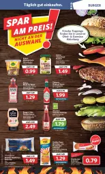 Gazetka promocyjna Combi - Prospekte - Gazetka - ważna od 13.08 do 13.08.2022 - strona 15 - produkty: Abtei, Becher, brötchen, burger, eis, feinkost, flasche, gin, golden toast, gurke, gurken, hamburger, hamburger brötchen, ketchup, Kühne, natur, natura, obst, reis, röstzwiebeln, sauce, tabasco, toast, tomate, tomaten, tomaten ketchup, ZTE, zwiebel, zwiebeln