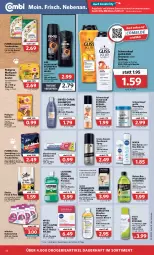 Gazetka promocyjna Combi - Prospekte - Gazetka - ważna od 13.08 do 13.08.2022 - strona 18 - produkty: angebot, angebote, auer, axe, beutel, blend-a-med, body, bodyspray, bruno banani, Colorationen, deo, deo roll-on, deo spray, deodorant, duschgel, Efasit, eis, elle, ente, felix, flasche, garnier, gliss, gliss kur, got2b, gsw, katzenmilch, listerine, milch, mizellen, Mizellen Reinigungswasser, mundspülung, natur, nature box, nivea, oder deo roll-on, pasta, pedigree, portionsbeutel, purina, Reinigung, reis, roll-on, schwarzkop, schwarzkopf, sensations, shampoo, shampoo oder spülung, sheba, snack, snacks, spülung, syoss, Tagespflege, Ti, total care, trockenfutter, vita, wasser, whiskas, Yo, zahnpasta, ZTE