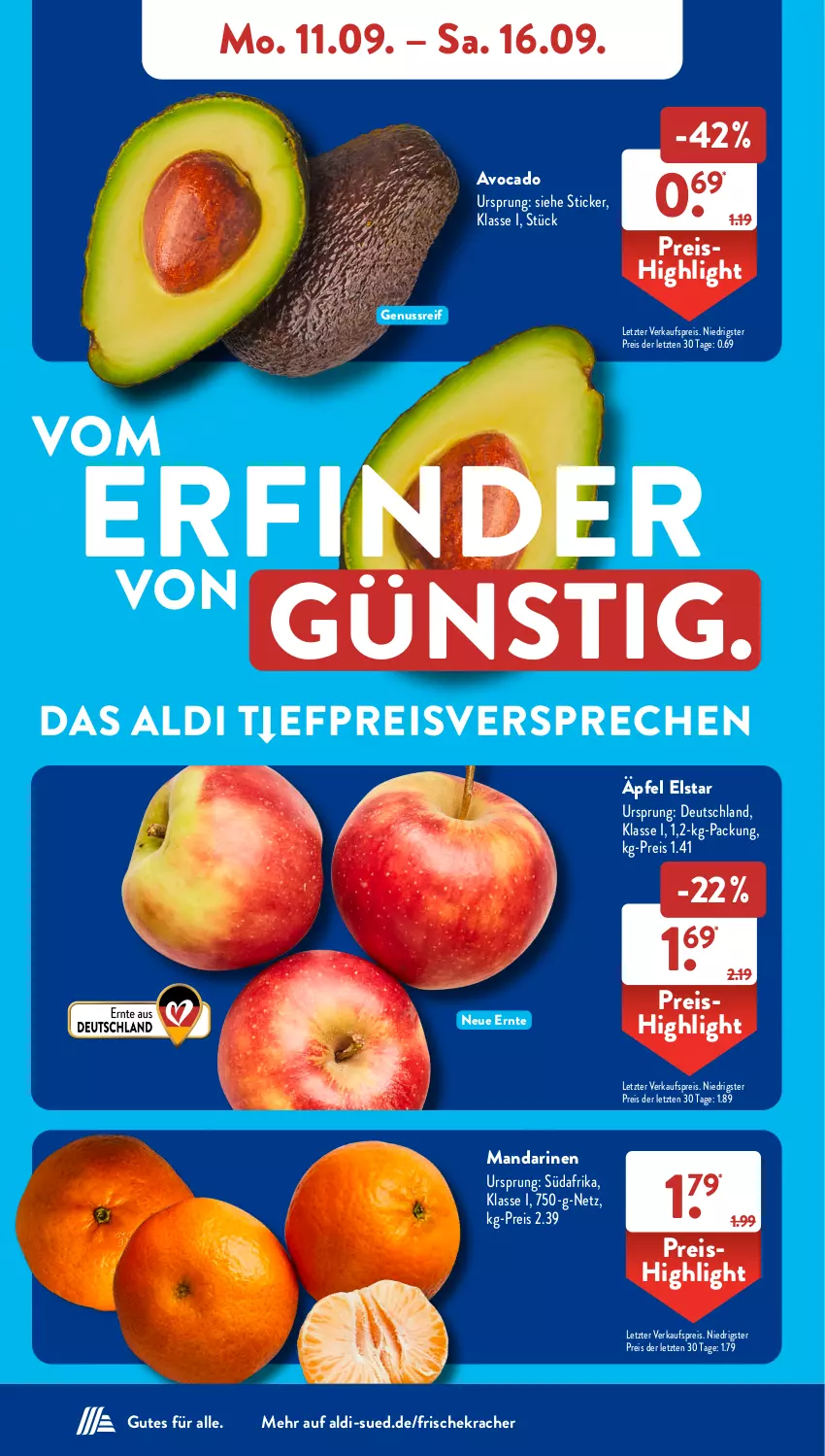 Aktueller Prospekt AldiSud - NÄCHSTE WOCHE - von 11.09 bis 16.09.2023 - strona 4 - produkty: aldi, avocado, eis, kracher, mandarine, mandarinen, nuss, reis, Ti, ZTE