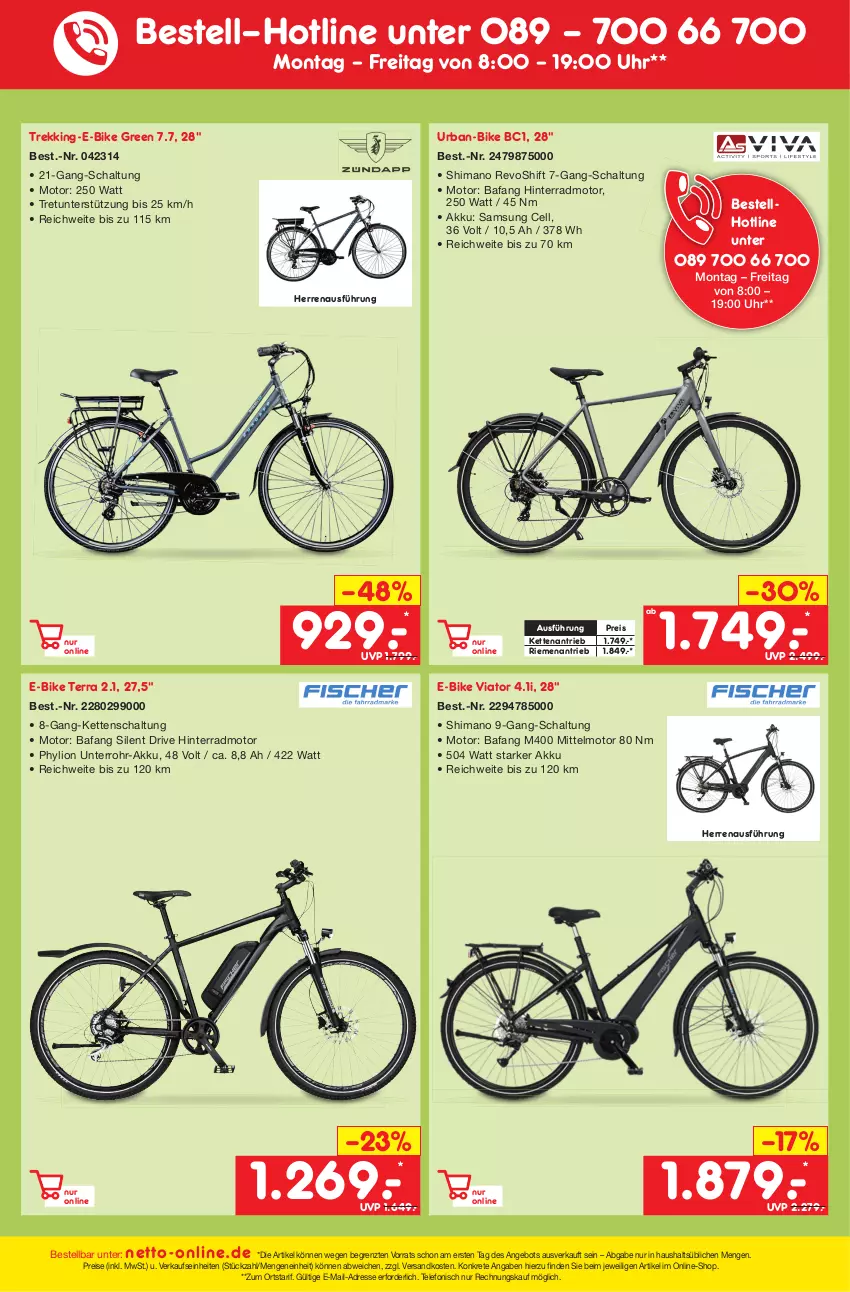 Aktueller Prospekt Netto Marken-Discount - Filial-Angebote - von 17.04 bis 22.04.2023 - strona 43 - produkty: akku, angebot, E-Bike, eis, Kette, lion, ndk, reis, Samsung, Schal, shimano, telefon, Ti, uhr, ZTE