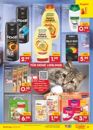 Gazetka promocyjna Netto Marken-Discount - Filial-Angebote - Gazetka - ważna od 22.04 do 22.04.2023 - strona 23 - produkty: angebot, axe, beef, bestpreis, Billy Boy, body, bodyspray, duschgel, eis, garnier, gin, katzennahrung, klumpstreu, Kondome, olive, palmolive, reis, Seife, shampoo, shampoo oder spülung, spülung, Ti, Wahre Schätze, ZTE