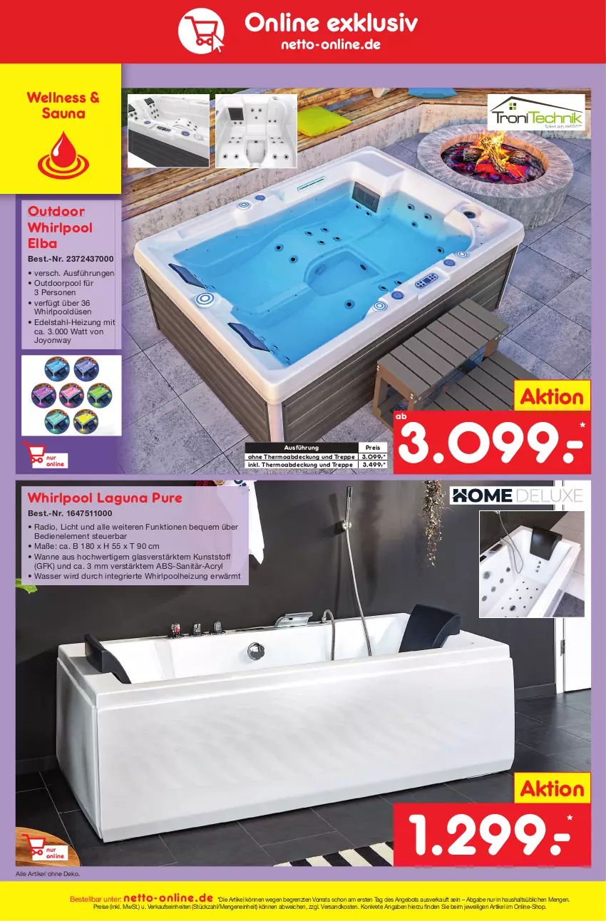 Aktueller Prospekt Netto Marken-Discount - Filial-Angebote - von 23.01 bis 28.01.2023 - strona 48 - produkty: angebot, edelstahl, eis, ndk, pool, Radio, reis, Ti, Wanne, wasser, Whirlpool, Yo, ZTE