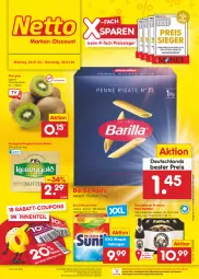 Gazetka promocyjna Netto Marken-Discount - Filial-Angebote - Gazetka - ważna od 28.01 do 28.01.2023 - strona 1 - produkty: angebot, asti, barilla, bestpreis, bier, butter, eis, ente, franziskaner, gin, Hefe, irische butter, kerrygold, kiwi, natur, ndk, pasta, reis, reiss, sunil, Ti, waschmittel, ZTE