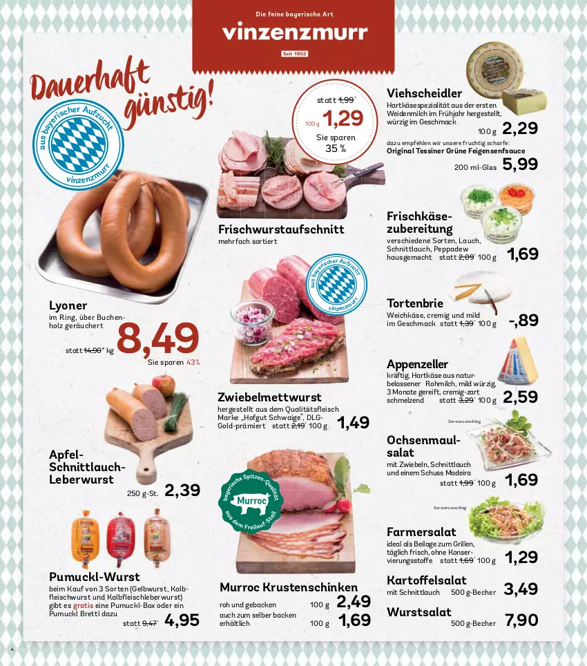 Aktueller Prospekt Aez - Prospekte - von 09.09 bis 14.09.2024 - strona 4 - produkty: apfel, appenzeller, aufschnitt, Becher, brie, buch, eis, elle, Feigen, frischkäse, frischkäsezubereitung, frucht, geback, gin, grill, hartkäse, hofgut, Holz, ilag, Käse, Krustenschinken, leberwurst, LG, lyoner, mac, Mett, mettwurst, milch, mit zwiebeln, natur, ring, salat, sauce, schinken, schnittlauch, senf, Spezi, Ti, torte, weichkäse, wurst, Yo, zwiebel, zwiebelmettwurst, zwiebeln