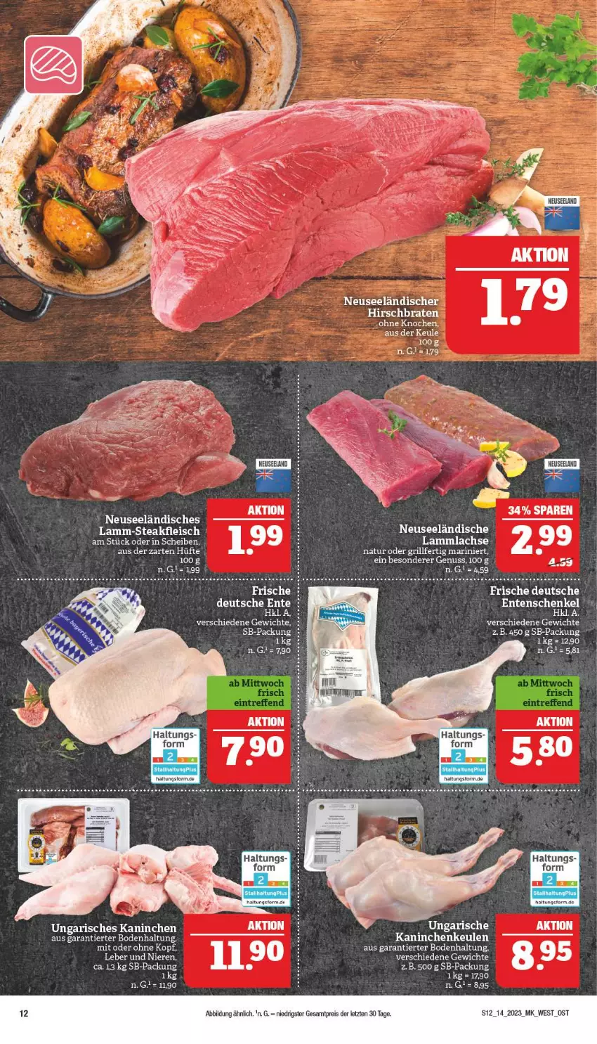 Aktueller Prospekt Marktkauf - Prospekt - von 02.04 bis 08.04.2023 - strona 12 - produkty: braten, eier, eis, ente, Entenschenkel, grill, henkel, lachs, lamm, lammlachse, natur, nuss, reis, rwe, schenkel, tee, Ti, ZTE