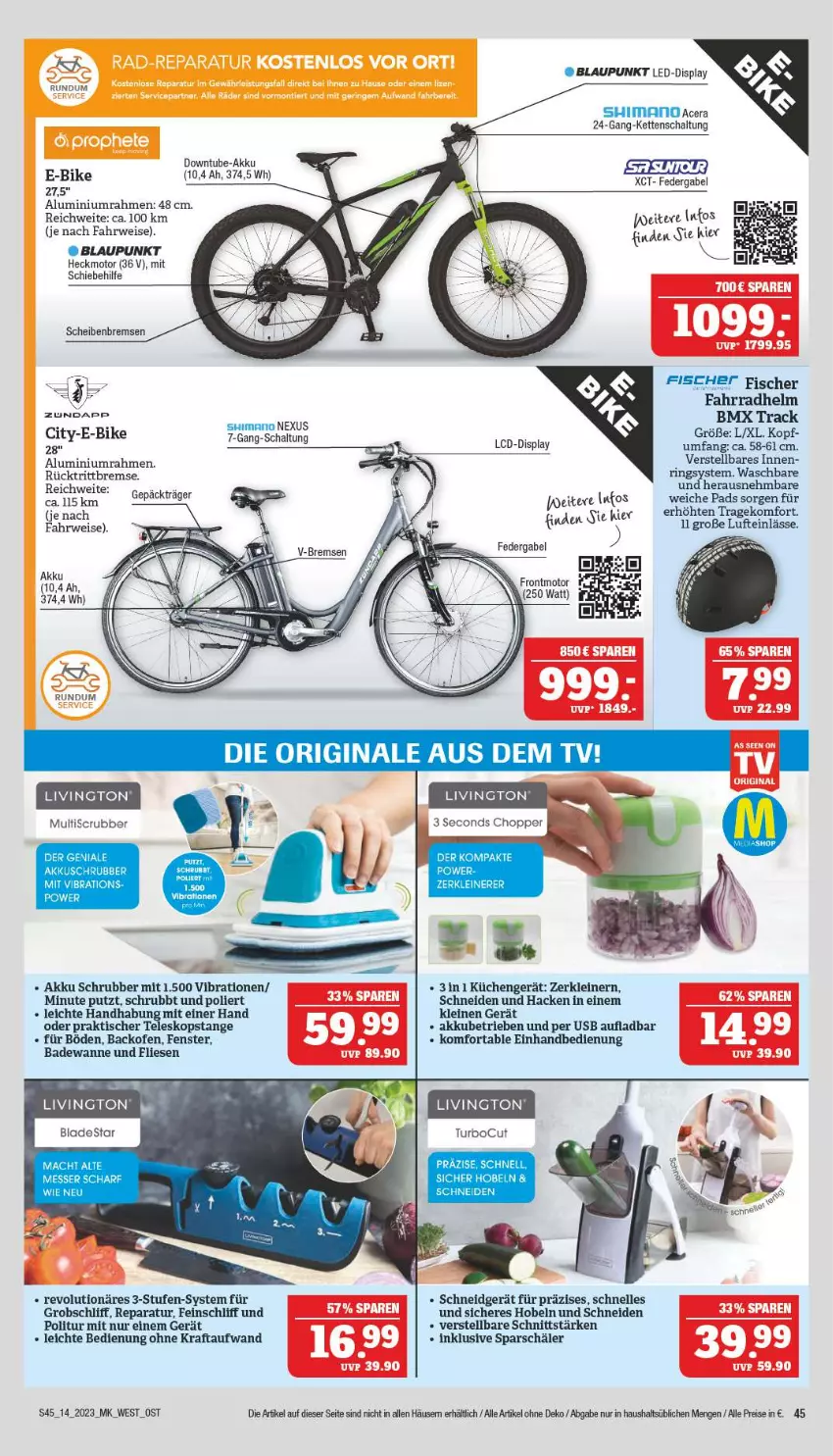 Aktueller Prospekt Marktkauf - Prospekt - von 02.04 bis 08.04.2023 - strona 45 - produkty: acer, akku, backofen, Bad, Badewanne, blaupunkt, E-Bike, eis, elle, Fahrrad, fahrradhelm, fenster, fisch, fische, Fischer, gabel, Kette, kraft, küche, Küchen, leine, mac, messer, nexus, Ofen, reis, ring, rücktrittbremse, rwe, Schal, tee, Teleskop, Ti, tisch, usb, Wanne, Zerkleinerer