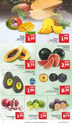 Gazetka promocyjna Marktkauf - Prospekt - Gazetka - ważna od 08.04 do 08.04.2023 - strona 8 - produkty: ananas, apfel, avocado, deka, eis, erde, fleisch, frucht, früchte, grana, granatapfel, limette, limetten, mango, melone, Mett, metten, Papaya, passionsfrucht, pflaume, pflaumen, Rana, reis, Ti, wasser, wassermelone, ZTE