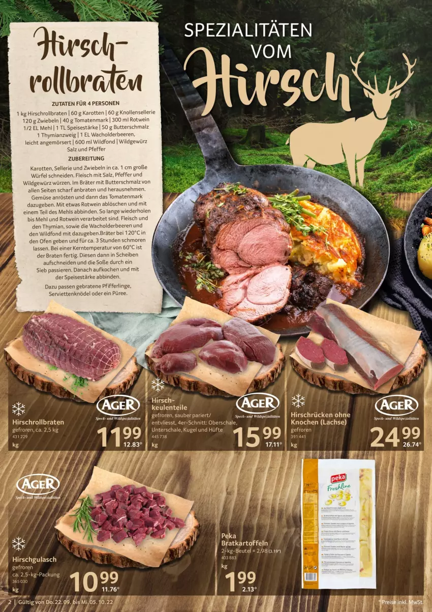 Aktueller Prospekt Selgros - Gastronomie - von 22.09 bis 05.10.2022 - strona 2 - produkty: beere, beeren, beutel, binden, braten, butter, Butterschmalz, eis, elle, fleisch, gewürz, gulasch, karotten, Knödel, Kugel, lachs, LG, malz, mehl, Ofen, pfeffer, Pfifferlinge, püree, rollbraten, rotwein, salz, Schal, Schale, Schmalz, Serviette, servietten, Soße, Speck, Spezi, Ti, tomate, tomaten, tomatenmark, wein, Wild, würfel, zwiebel, zwiebeln