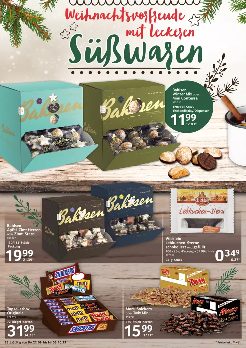 Aktueller Prospekt Selgros - Gastronomie - von 22.09 bis 05.10.2022 - strona 28 - produkty: apfel, bahlsen, eis, elle, gin, kuchen, Lebkuchen, mars, oder twix, reis, schoko, snickers, Ti, twix