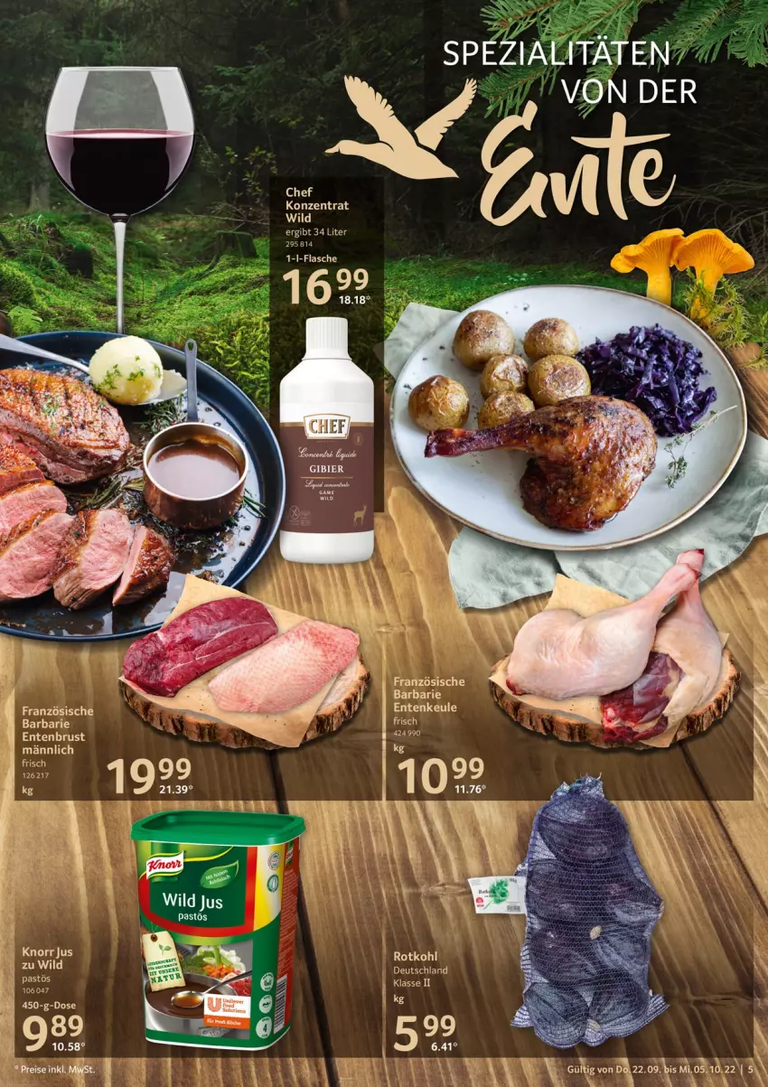 Aktueller Prospekt Selgros - Gastronomie - von 22.09 bis 05.10.2022 - strona 5 - produkty: ente, Entenbrust, Entenkeule, Spezi