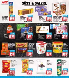 Gazetka promocyjna Aez - Prospekte - Gazetka - ważna od 25.07 do 25.07.2026 - strona 14 - produkty: beutel, bounty, bugles, butter, chips, cookie, cookies, de beukelaer, dip, Doritos, duplo, eis, ferrero, hanuta, keks, kekse, Kinder, kinder bueno, kinder country, kokos, leibniz, mandel, mars, merci, milka, peanut butter, pringles, prinzenrolle, raffaello, reis, ring, salz, schogetten, schoko, schokolade, snickers, Spezi, tafelschokolade, Ti, twix, Yo, yogurette, ZTE