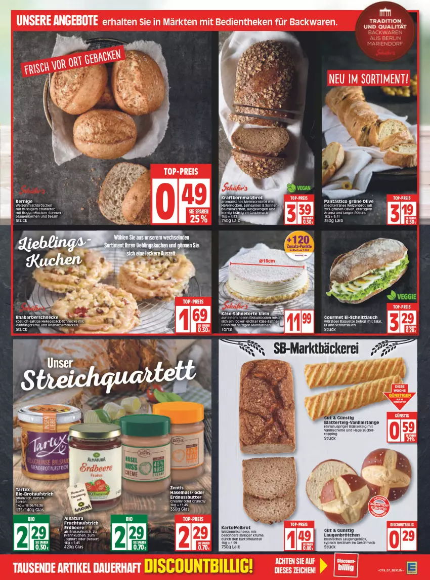 Aktueller Prospekt Edeka - Angebote der Woche - von 09.05 bis 14.05.2022 - strona 7 - produkty: angebot, angebote, asti, auer, backwaren, baguette, beere, blätterteig, blume, blumen, brot, brötchen, creme, dessert, eis, Elan, elle, erdbeere, hafer, haferflocken, Hefe, joghur, joghurt, kartoffel, Kartoffelbrot, Käse, korn, Kornbrot, kraft, kuchen, mac, malz, mandarine, nuss, olive, Pfannkuchen, pudding, reis, rhabarber, rum, saft, sahne, salat, schnittlauch, sesam, tee, Ti, tisch, top-preis, vanille, Vanillestange, weizenmischbrot, zentis, zucker