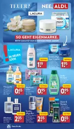 Gazetka promocyjna Aldi Nord - Von Montag - Gazetka - ważna od 09.03 do 09.03.2024 - strona 32 - produkty: aqua, creme, eis, flasche, flüssigseife, gesichtspflege, hyaluron, Körperlotion, kräuter, Lotion, Pflegecreme, reis, Seife, shampoo, Ti, tiefpreis, tücher