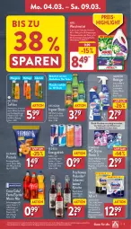 Gazetka promocyjna Aldi Nord - Von Montag - Gazetka - ważna od 09.03 do 09.03.2024 - strona 9 - produkty: ariel, ariel waschmittel, beere, beutel, bio, brezel, Brezeln, Cap, coca-cola, cola, domestos, drink, eis, elle, erfrischungsgetränk, fanta, Finish, flasche, frucht, Fruchtmark, fruchtsaft, getränk, gin, holunder, ingwer, johannisbeere, kirsch, kirsche, Mezzo Mix, Pods, Pretzel, Rauch, red bull, reiniger, reis, rwe, saft, säfte, sagrotan, sprite, spülmaschinen, teller, Ti, waschmittel, WC-Steine, wein, ZTE, zucker