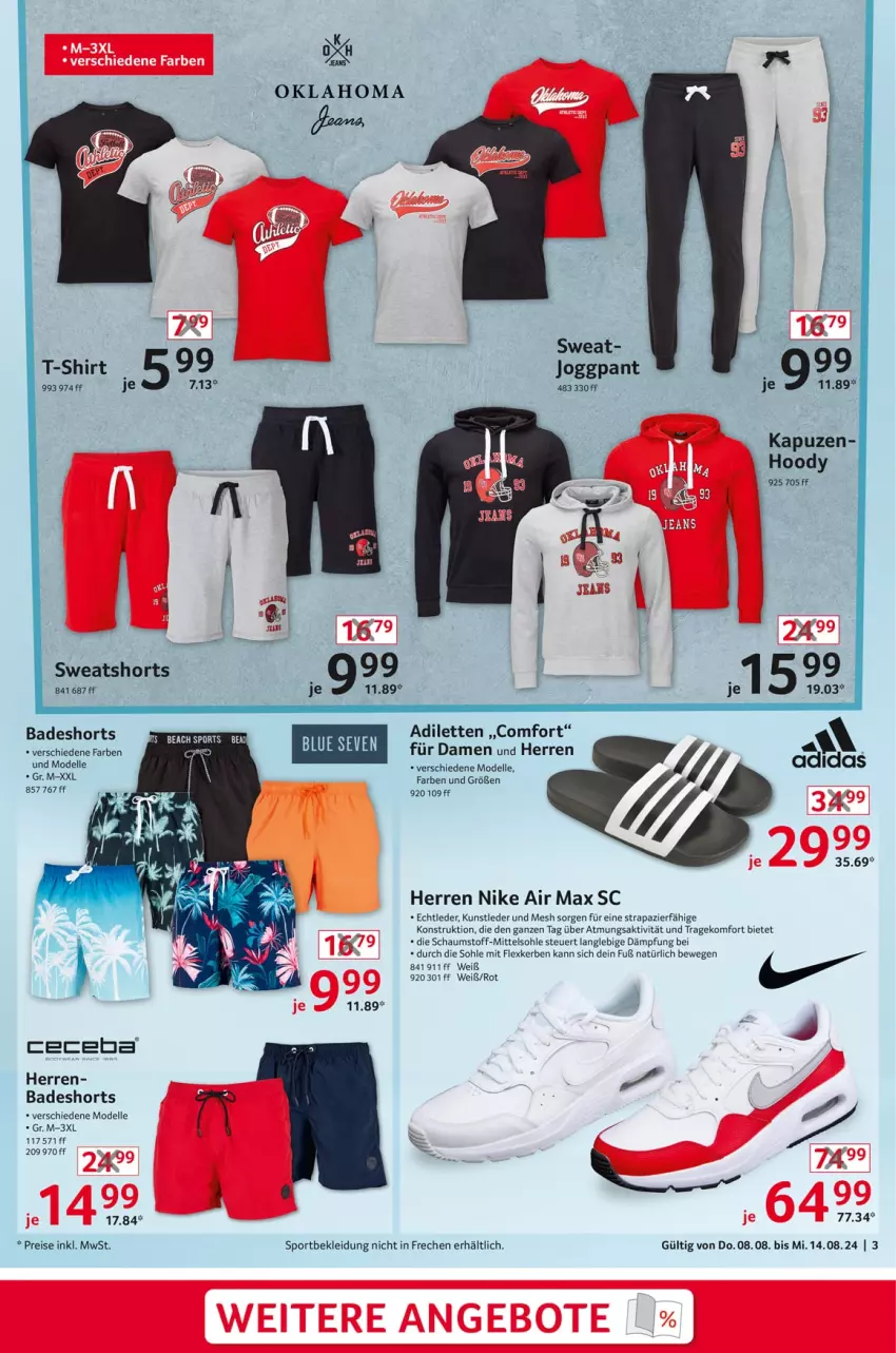 Aktueller Prospekt Selgros - Non Food - von 08.08 bis 14.08.2024 - strona 3 - produkty: Air Max, Bad, badeshorts, dell, eis, elle, kleid, Kleidung, Mode, Nike, Nike Air, reis, shirt, shorts, Sport, sweatshorts, T-Shirt, Ti