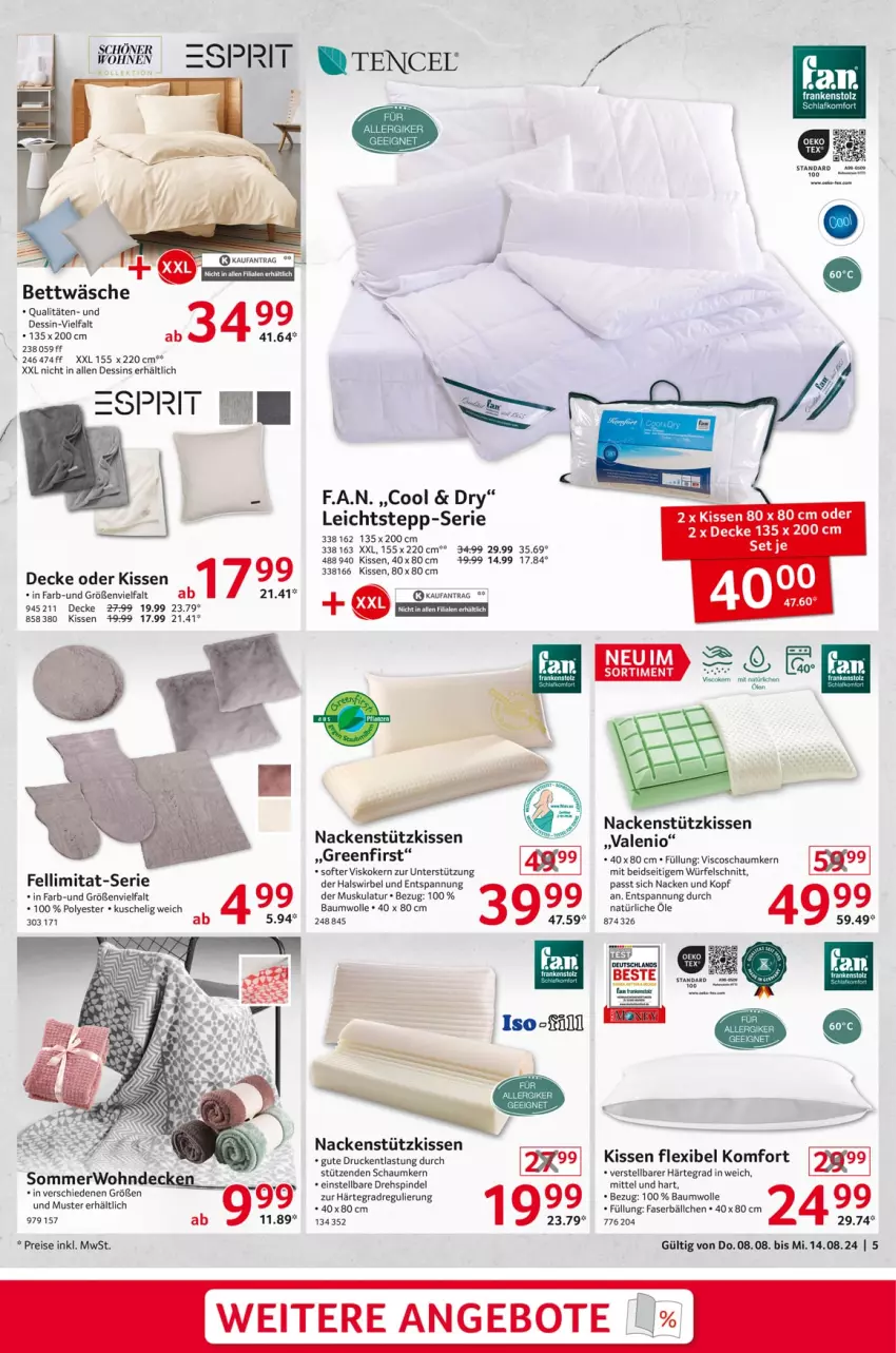 Aktueller Prospekt Selgros - Non Food - von 08.08 bis 14.08.2024 - strona 5 - produkty: angebot, angebote, Bau, baumwolle, bett, bettwäsche, decke, eis, kissen, nackenstützkissen, reis, Ti, wolle, würfel