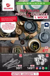 Gazetka promocyjna Selgros - Non Food - Gazetka - ważna od 14.08 do 14.08.2024 - strona 1 - produkty: angebot, angebote, besteck, besteck-set, braun, Brei, brot, decke, dip, Dipschale, edelstahl, eier, elle, gabel, geschirr, Geschirr-Set, kaffee, kuchen, LG, Löffel, messer, sandwich, Schal, Schale, sigma, Spezi, spülmaschinen, tee, teller, Ti, topf