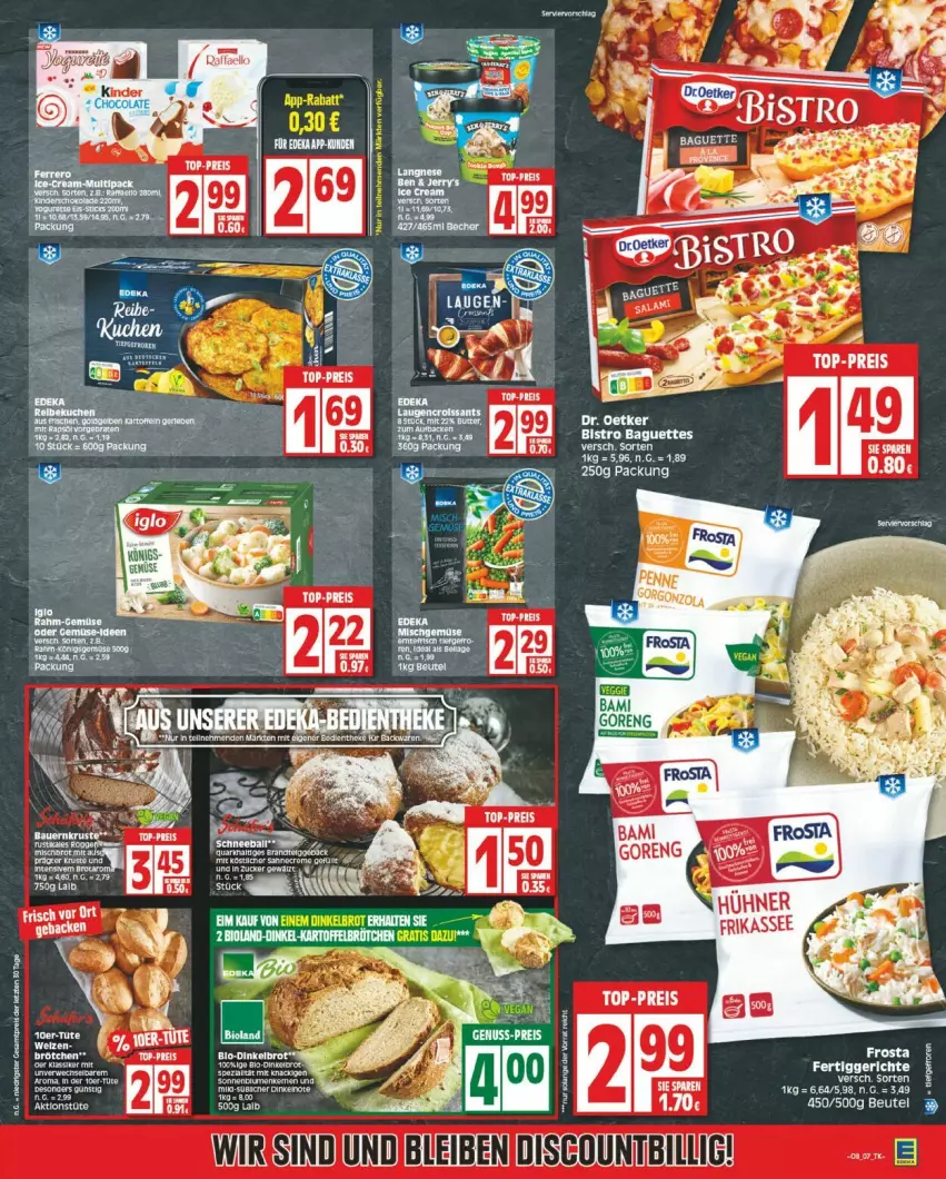 Aktueller Prospekt Edeka - Prospekte - von 19.02 bis 24.02.2024 - strona 7 - produkty: baguette, baguettes, Bistro Baguette, brot, eis, geback, reis, top-preis, zucker