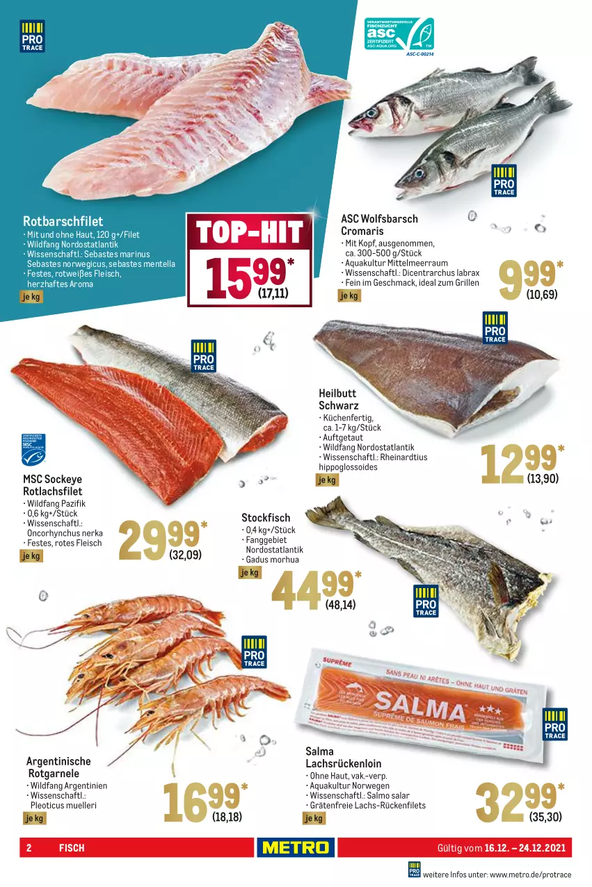 Aktueller Prospekt Metro - Food - von 16.12 bis 24.12.2021 - strona 2 - produkty: aqua, eis, elle, ente, filet, filets, fisch, fleisch, grill, hipp, ideal zum grillen, küche, Küchen, lachs, lachsfilet, mac, Metro, Rotbarsch, rotbarschfilet, rwe, Ti, Wild, wolfsbarsch