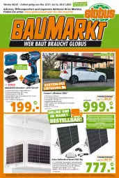 Gazetka promocyjna  - Prospekt für Globus Baumarkt  Achern - Gazetka - ważna od 28.01 do 28.01.2023 - strona 1 - produkty: akku, Bank, Bau, Bohrschrauber, Bona, bürste, bürsten, Carport, eis, HP, koffer, kraft, ladegerät, latte, Mode, reis, Ti, ZTE