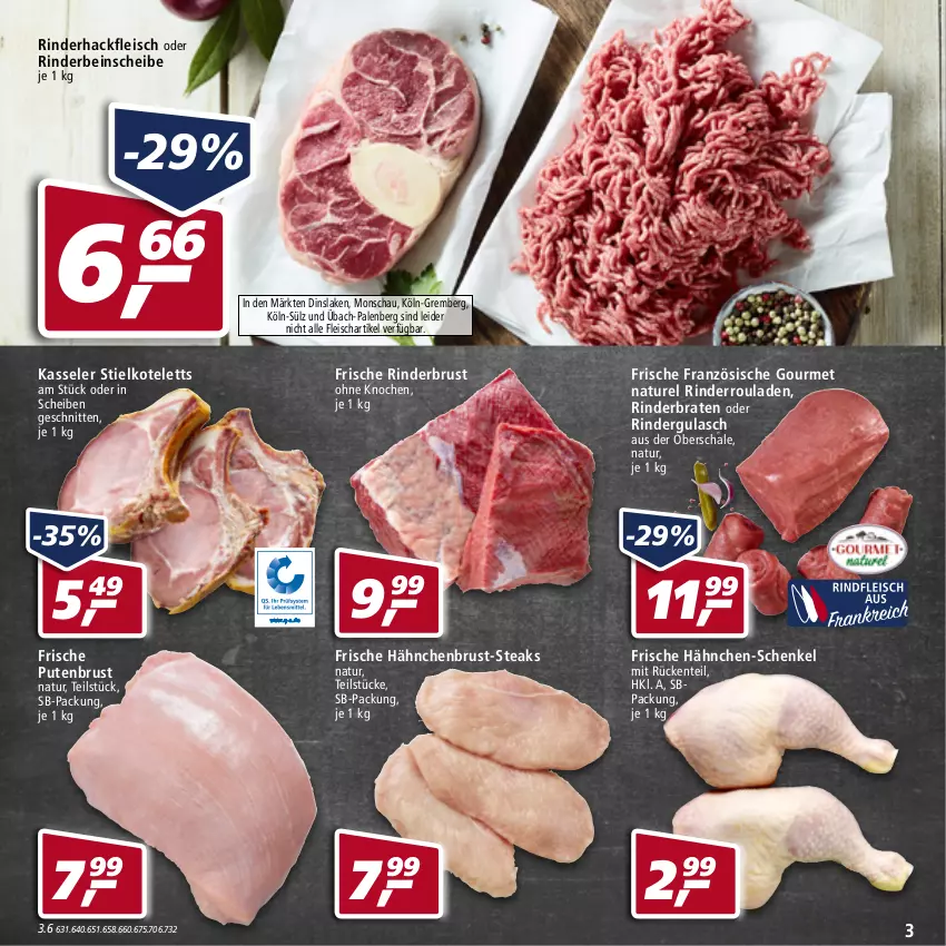 Aktueller Prospekt Real - Real Handzettel - von 17.01 bis 22.01.2022 - strona 3 - produkty: braten, eis, ente, fleisch, Frische Hähnchen, gulasch, hackfleisch, hähnchen-schenkel, hähnchenbrust, henkel, kasseler, kotelett, natur, oder rindergulasch, pute, putenbrust, rel, rind, rinder, rinderbraten, rindergulasch, rinderhackfleisch, Rinderroulade, rinderrouladen, rouladen, Schal, Schale, schenkel, schnitten, steak, steaks, Ti