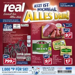 Gazetka promocyjna Real - Real Handzettel - Gazetka - ważna od 22.01 do 22.01.2022 - strona 1 - produkty: akku, braten, butter, coupon, eier, eis, Elektro, elle, ente, gabel, gulasch, irische butter, kerrygold, kerrygold extra, Kugel, natur, oder rindergulasch, payback, preis für vormontierte räder, reis, rel, rind, rinder, rinderbraten, rindergulasch, Rinderroulade, rinderrouladen, rouladen, rwe, Schal, Schale, teller, Ti