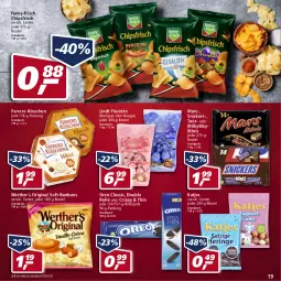 Gazetka promocyjna Real - Real Handzettel - Gazetka - ważna od 22.01 do 22.01.2022 - strona 19 - produkty: beutel, bonbons, chips, chipsfrisch, eis, ferrero, Ferrero Küsschen, funny-frisch, gin, katjes, lindt, mars, marzipan, Milkyway, oreo, reis, snickers, twix